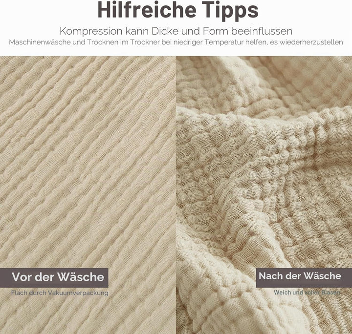 EMME Baumwolle Decke, Vorge-waschene Kuscheldecke, Weiche und Atmungsaktive Tagesdecke, Universale S