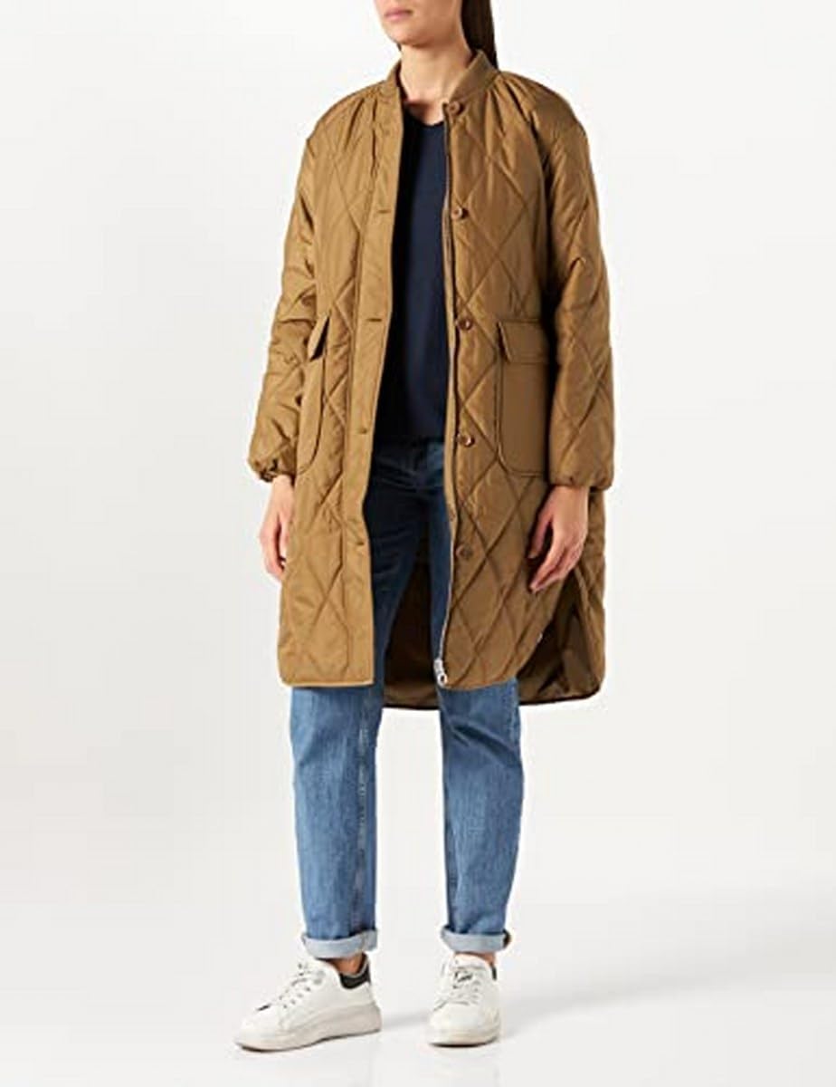 s.Oliver Women's 120.12.201.16.151.2112609 Mantel Langarm Loose FIT 42 Brown, 42 Brown
