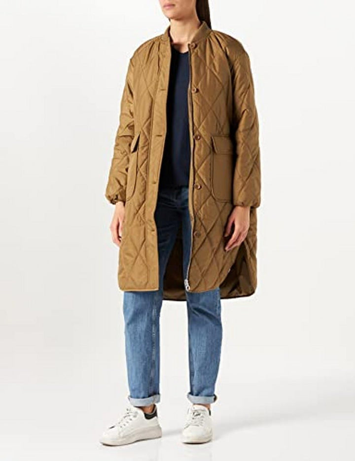 s.Oliver Women's 120.12.201.16.151.2112609 Mantel Langarm Loose FIT 42 Brown, 42 Brown