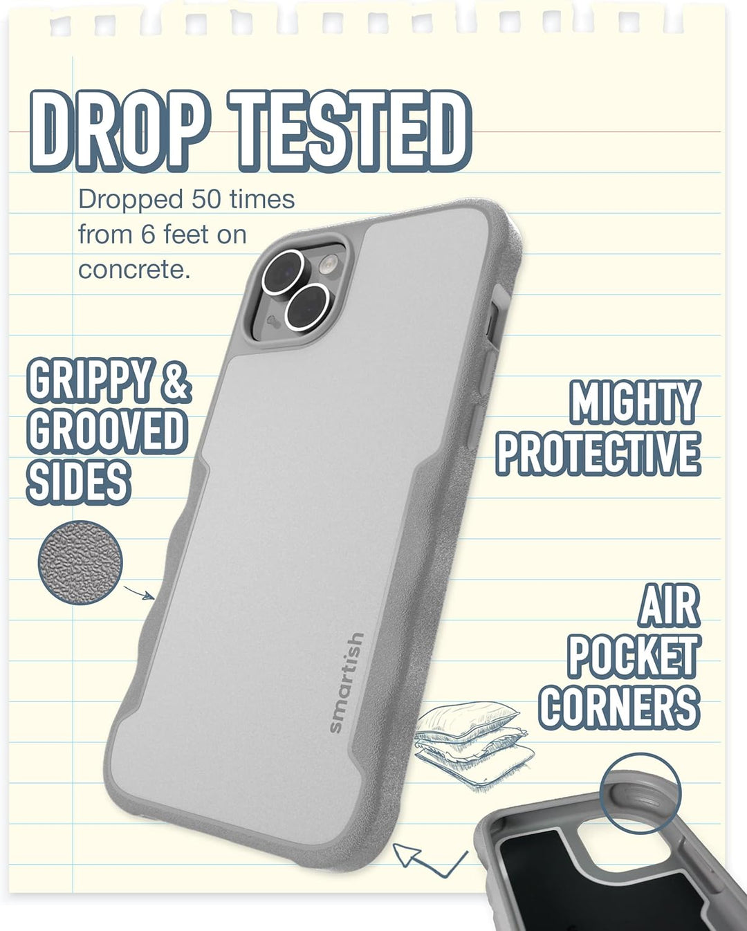 smartish iPhone 14 Plus Schutzhülle – Gripzilla kompatibel mit MagSafe [Robust + Tough] Strapazierfä