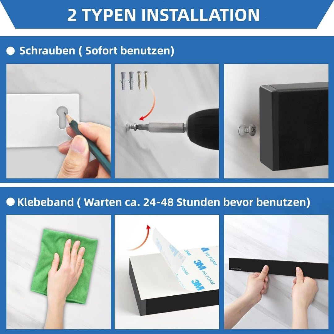 Pailexin Magnetleiste Messer mit 3 Haken, schwarz Messerhalter magnetisch ohne Bohren für die Wand,