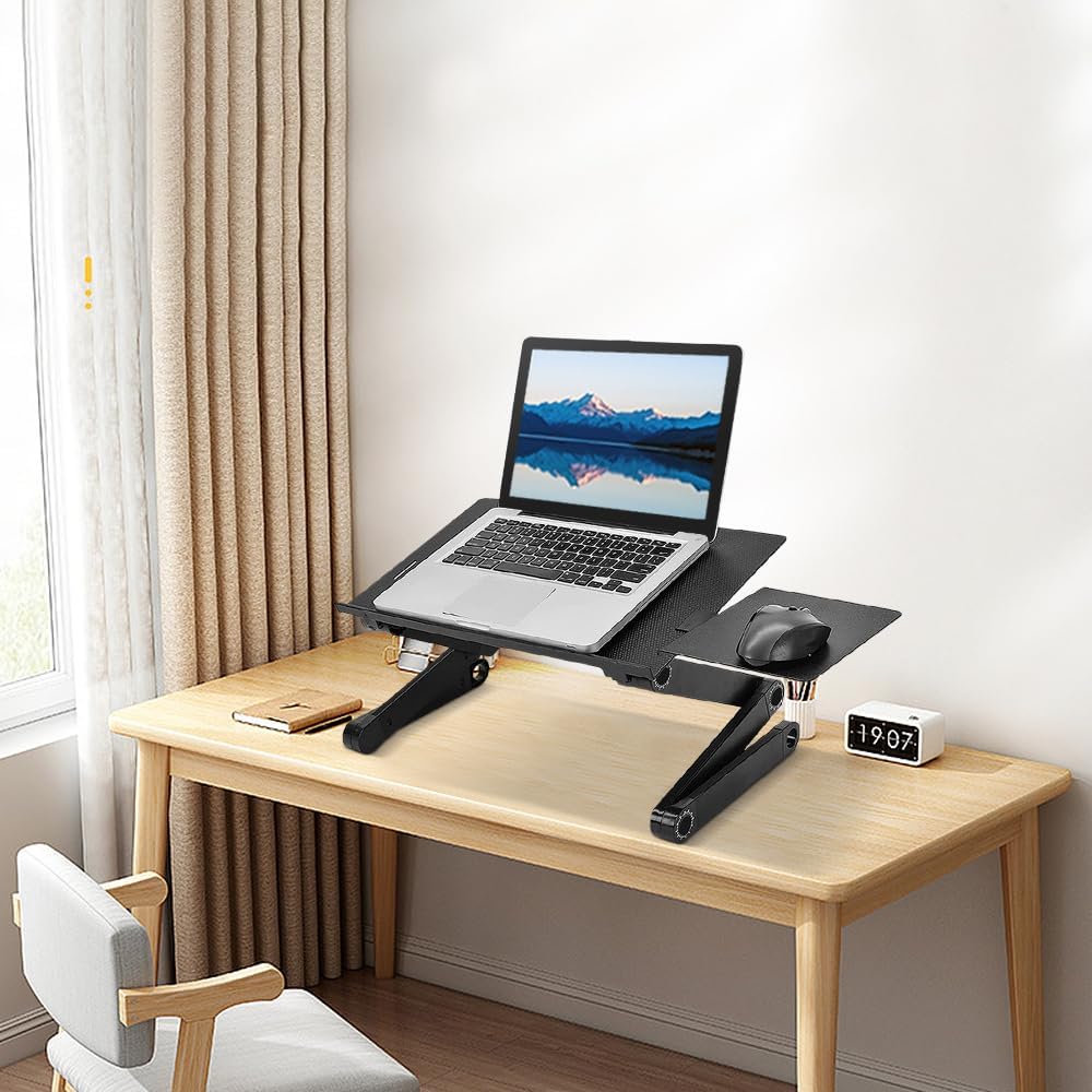 OHMG Laptoptisch, klappbarer Laptop-Ständer, höhenverstellbar, mit Belüftungslöchern, für Computer,