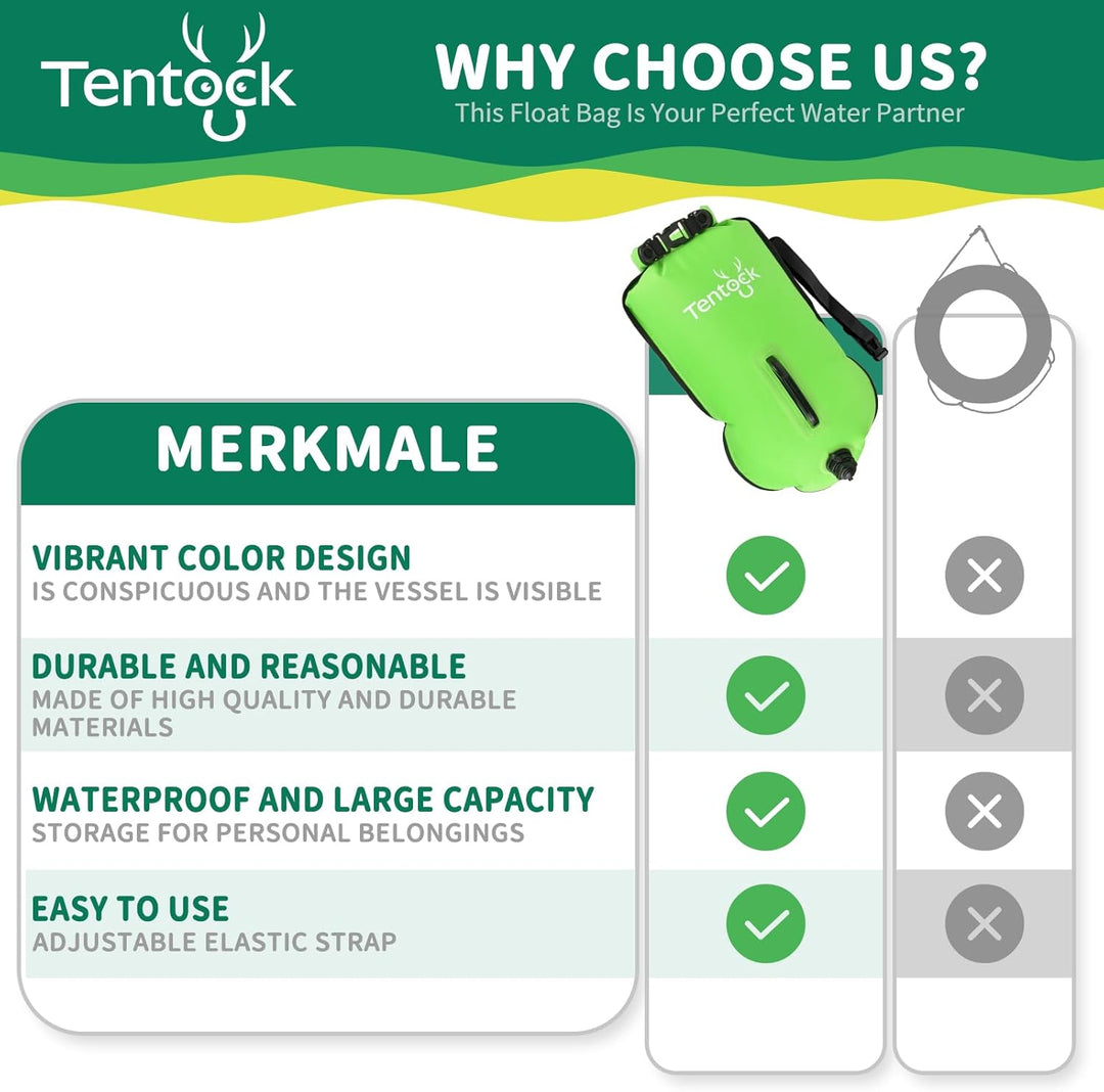Tentock Schwimmboje 28L Wasserdicht Aufblasbare Trockentasche Schwimmen Sicherheitsschwimmer für Was