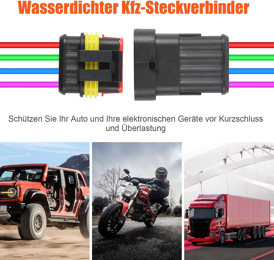 Easyhomie 708 Stück Wasserdichte KFZ Kabel Steckverbinder, 1/2/3/4/5/6 Polig Stecker, Schnellverbind