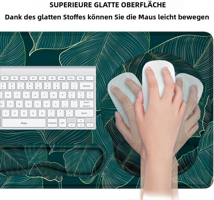Mousepad Set 4 in 1 Mauspad mit Gelkissen Handgelenkauflage Tastatur Untersetzer Gross Mousepad Ergo