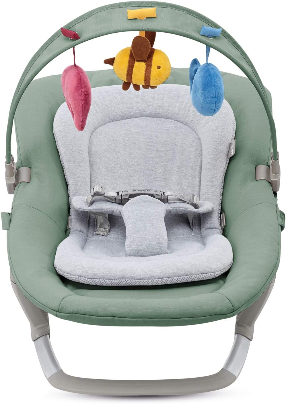 Inglesina Lounge Musikalische Babyliege, Mint, Von Geburt bis 9 Kg, Entspannende Schaukelbewegung, V