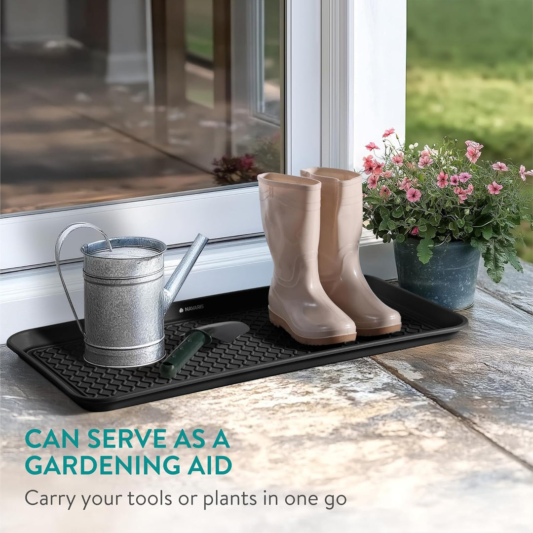 Navaris 3er Set XL Schuhablage Schuhabtropfschale - Schuhmatte Abtropfmatte - Abtropfmatte Schuhe -