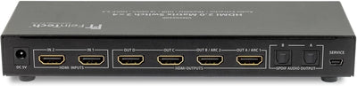 FeinTech VMS02400 HDMI 2.0 Matrix Switch Splitter 2 Eingänge 4 Ausgänge Audio Extractor 4K 60Hz HDR