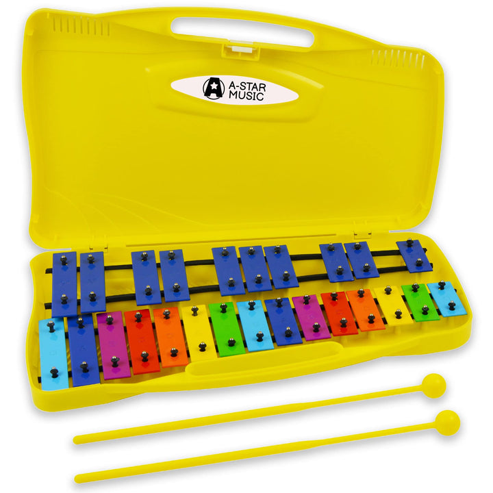 A-Star 25 Note Chromat Glockenspiel 2 Oktaves G5-G7 In Festem Fall Mit Schlägern-Regenbogen Metallst