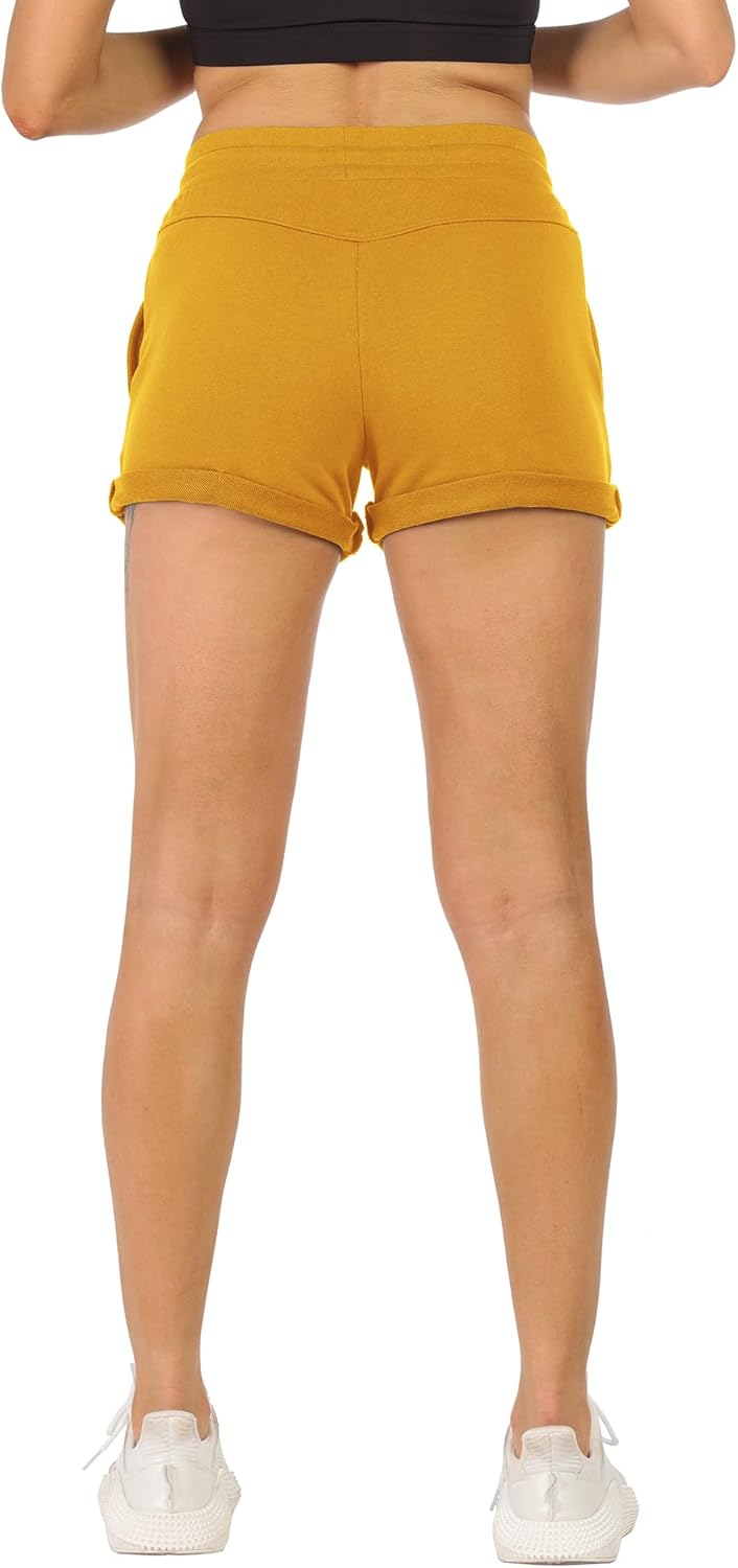 icyzone Damen Sportshorts Kurze Sporthose Atmungsaktive Laufshorts Bequeme Trainingsshorts für Fitne