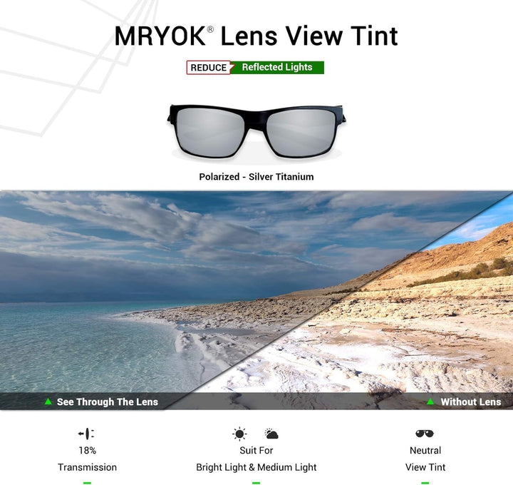 Mryok Ersatzgläser für Oakley Holbrook Metall - Optionen Polarisiert – Silber Titan Mryok, Polarisie