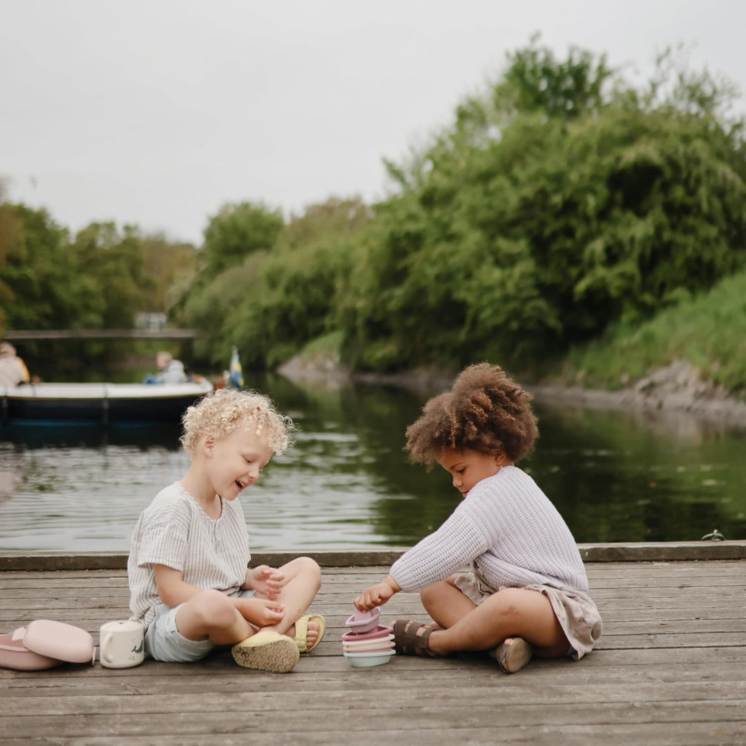 Mushie Badewannenspielzeug 5 Boote für Baby und Kinder ab 1 Jahr | Badespielzeug Planschbecken Wasse