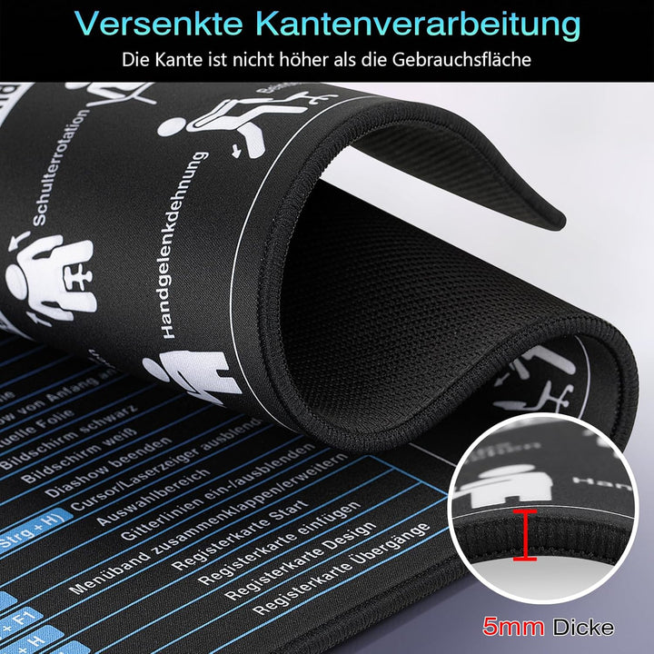 Gaming Mauspad 490 x 420 x 5 mm, Professionelle Mousepad für Esports, wasserdicht Hochpräzises Stoff