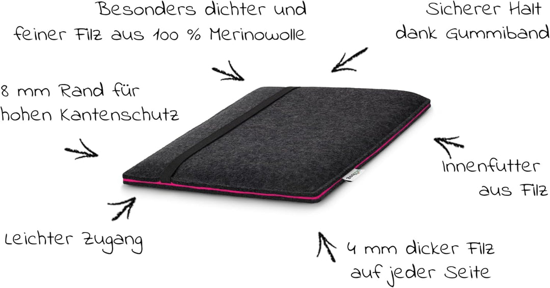 Stilbag massgeschneiderte Tablet-Hülle FINN | Tablettasche aus Filz | Tablet Schutzhülle | Tasche Ma
