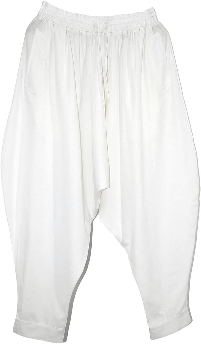 AITFINEISM Männer Haremshose Bequeme Elastische Taille Hosen Mode Einfarbig Casual Yoga Hippies Hose