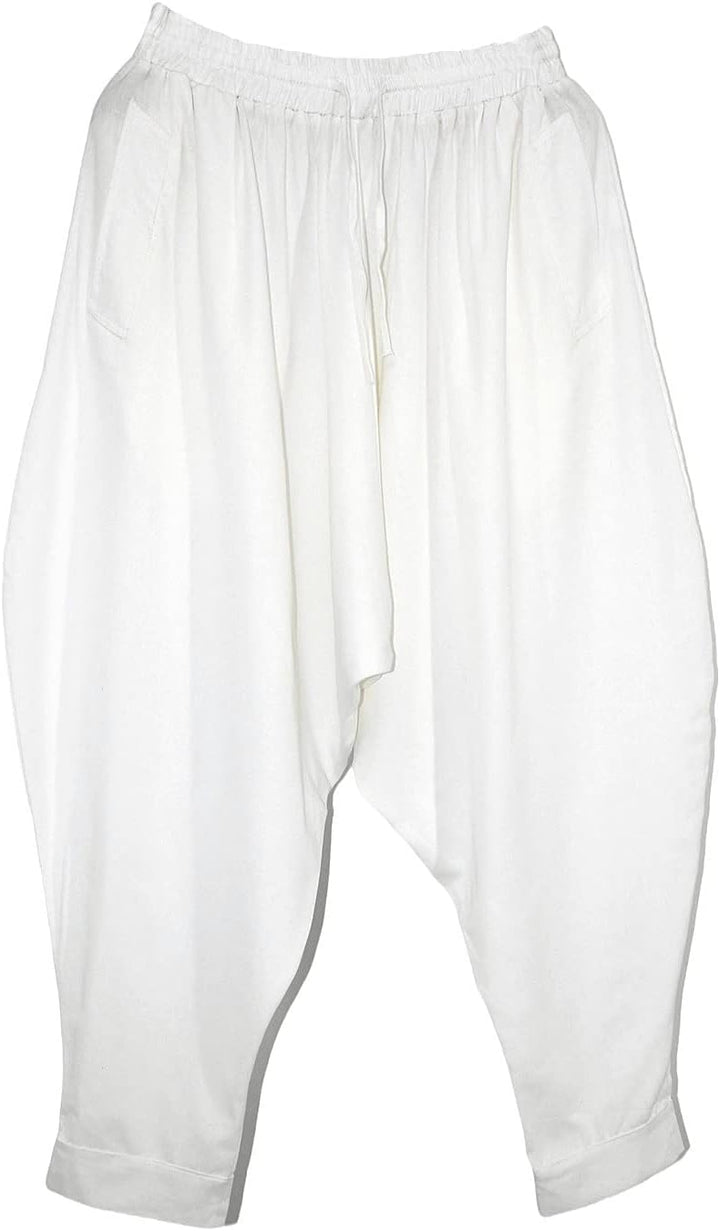 AITFINEISM Männer Haremshose Bequeme Elastische Taille Hosen Mode Einfarbig Casual Yoga Hippies Hose