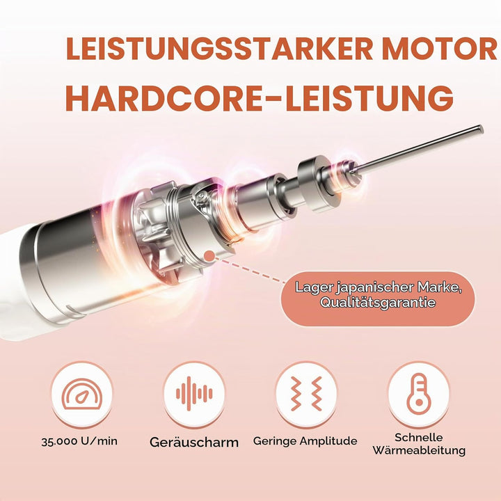 Nagelfräser JCMaster Profi, Fräser Nägel max. 35.000 U/Min, Elektrische Nagelfeile mit Fusspedal für