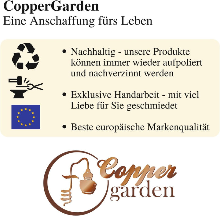 CopperGarden Trichter aus blankem Kupfer I Einfülltrichter 15cm Durchmesser I Kupfertrichter zum Ein