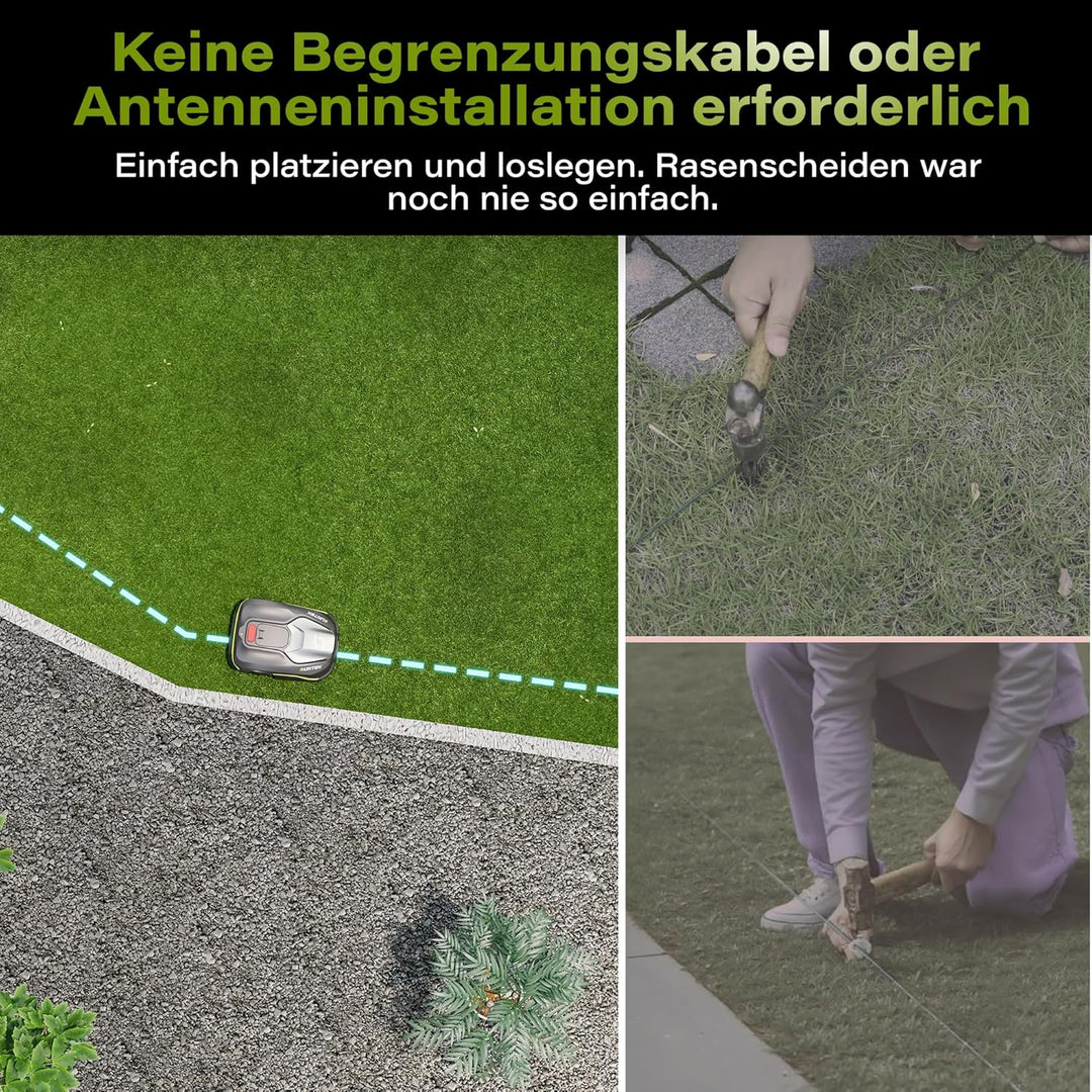SUNTEK Mähroboter ohne Begrenzungskabel für 500 m², KI Pure Vision Rasenmäher Roboter mit automatisc