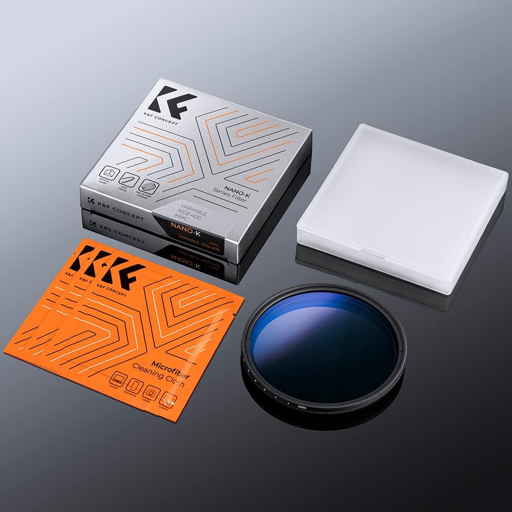 K&F Concept K-Serie 39mm ND Filter Slim Variabler Graufilter ND2-400 (1-9 Stop) Neutral Graufilter,
