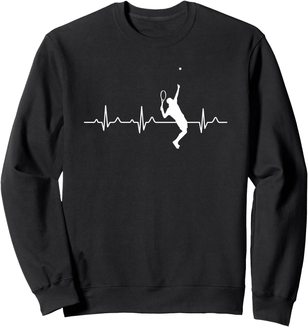 Tennis Spieler Tennisschläger Tennis Herzschlag Sweatshirt