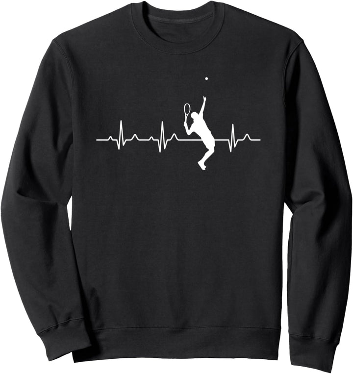 Tennis Spieler Tennisschläger Tennis Herzschlag Sweatshirt