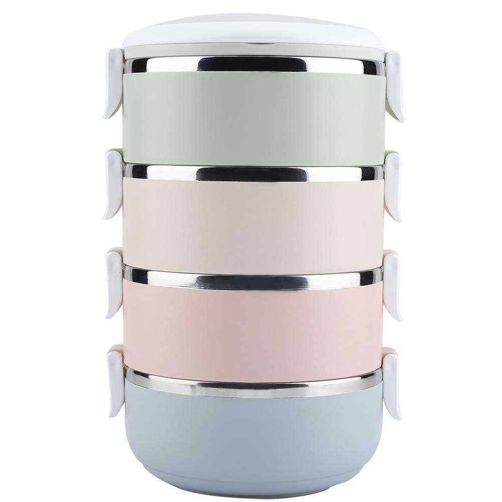 Aukson Thermal Lunch Box, tragbarer Thermal Lunch Box Behälter Edelstahl Bento Box Lebensmittelbehäl