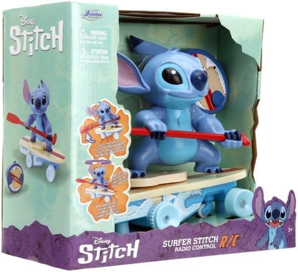 Jada Disney Stitch Surfer – Charakter dreht Sich um 360 ° – aufsteht von alleine – offiziell lizenzi