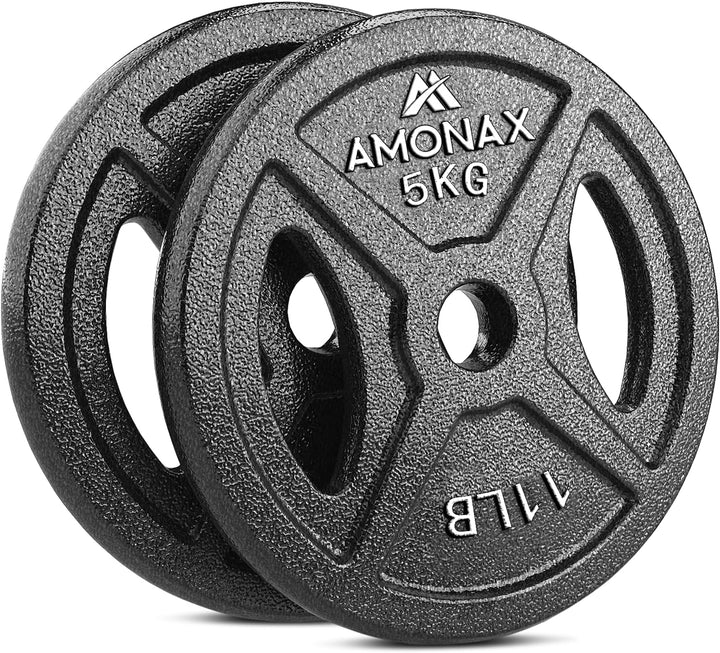 Amonax Hantelscheiben Set, 2,5kg, 5kg, 10kg Hantel Set für 25mm & 50mm Olympia Gewichte Hantel Bar,