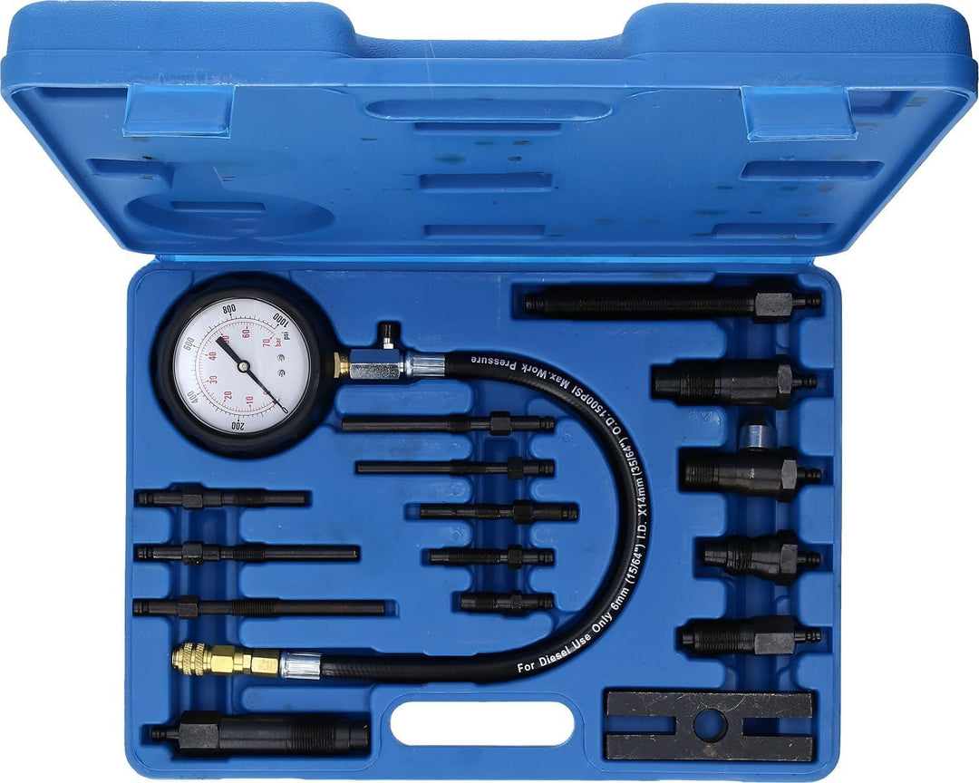 BRILLIANT TOOLS BT581000 Kompressionstester-Satz für Diesel Motoren, 18-tlg [Powered by KS TOOLS] 18