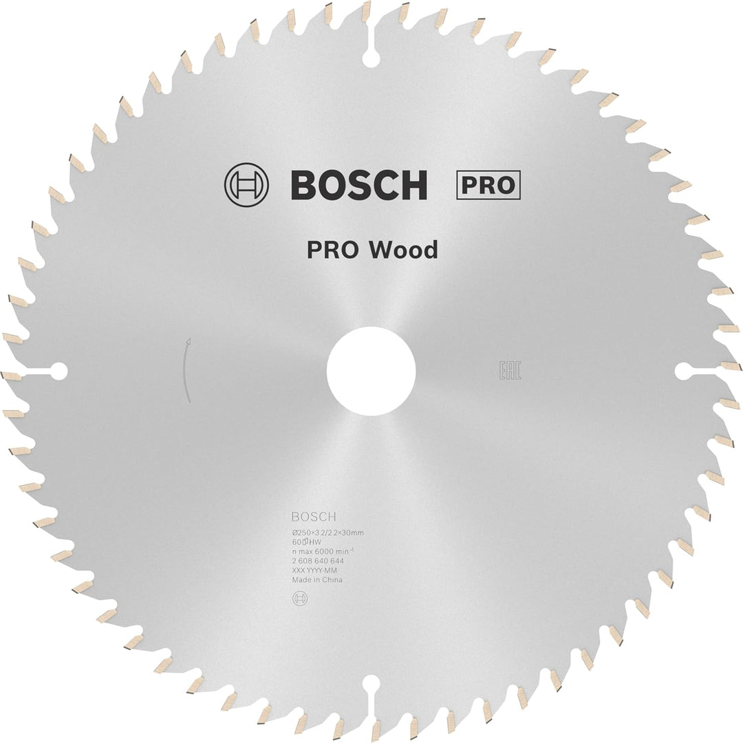 Bosch Professional 1x Kreissägeblatt Optiline Wood (Sägeblatt für Holz, Ø 250 x 30 x 3,2 mm, 60 Zähn