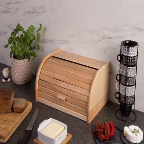 Zeller 20463 Rollbrotkasten, Buche, ca. 40 x 28 x 18 cm, 40 x 28 x 18
