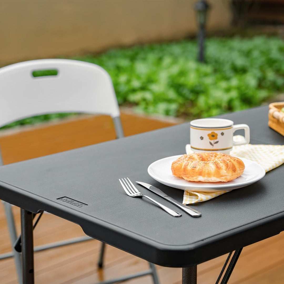 Klapptisch 120 cm tragbar, höhenverstellbar Campingtisch, Gartentisch Esstisch Partytisch klappbar f
