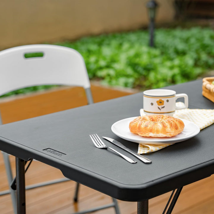 Klapptisch 120 cm tragbar, höhenverstellbar Campingtisch, Gartentisch Esstisch Partytisch klappbar f