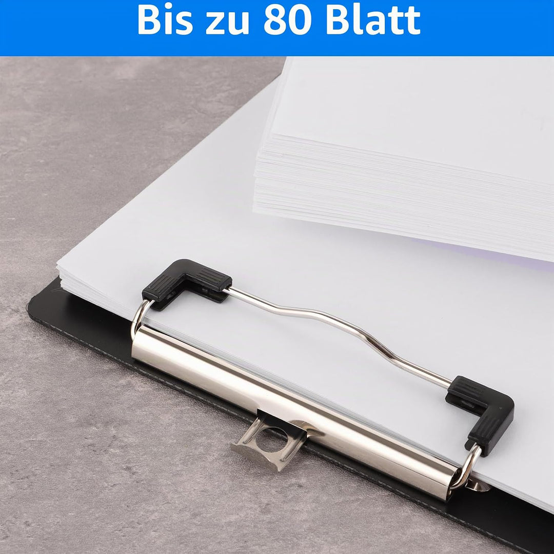 12 Stück Kunststoff klemmbretter A5, Clipboard A5, Schwarz Klemmbretter mit Loch, Klemmbrett mit Kle