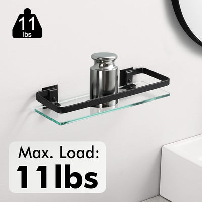 KES Duschablage Glas Duschregal Glasregal 8mm Ablage Bad Glasablage für Badezimmer Regal Wandregal B