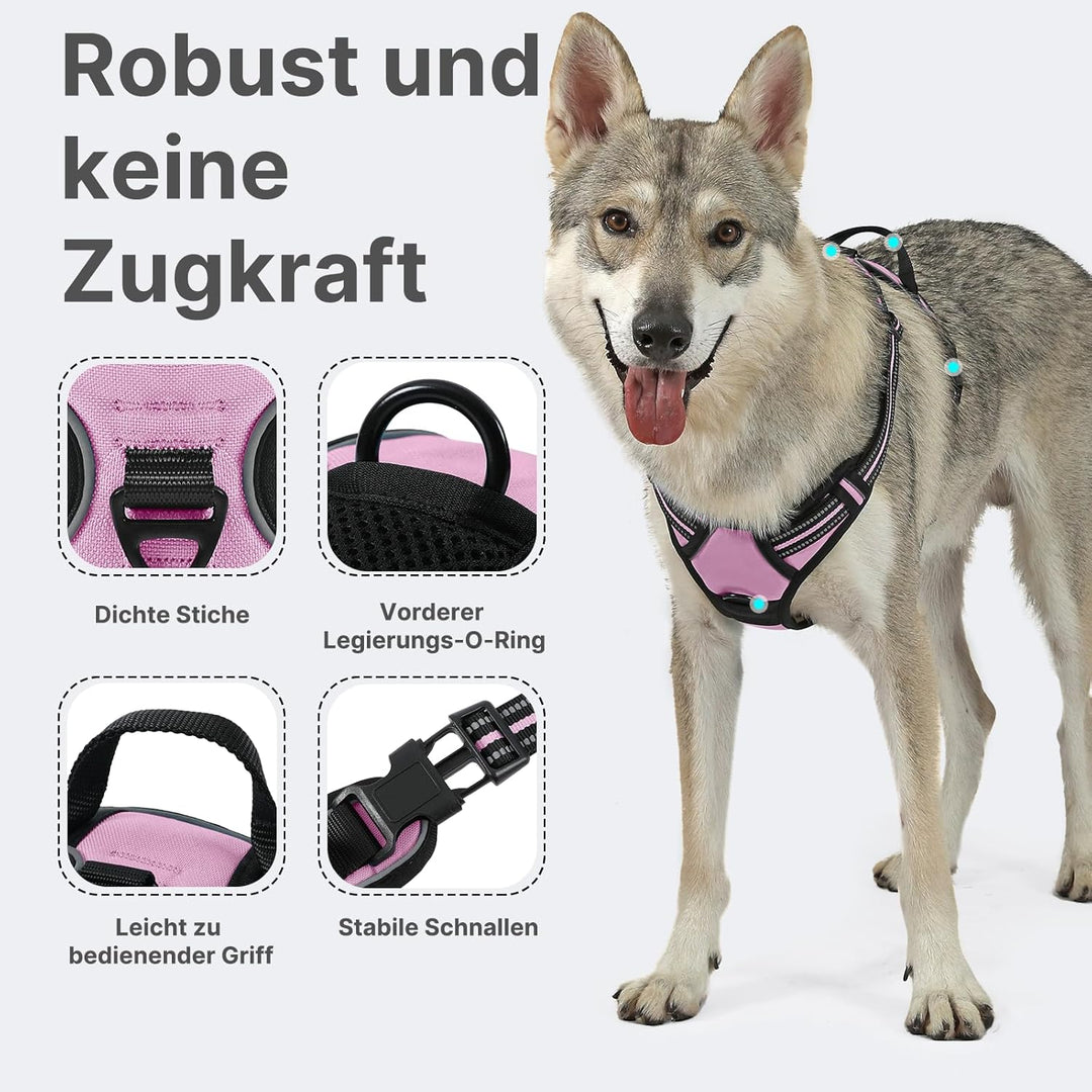 Demigreat Hundegeschirr Mittelgrosse Grosse Hunde, Anti Zug Hundegeschirr Gepolstert mit Griff, Atmu