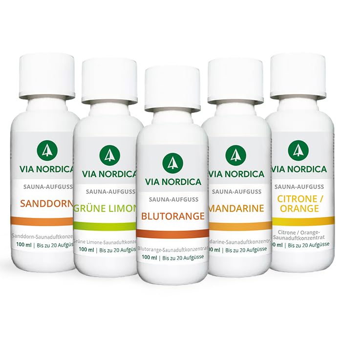 VIA NORDICA Saunaaufguss Set [AtemFrei-Komplex Formel] Saunadüfte & ätherische Öle - Tolles Saunaauf