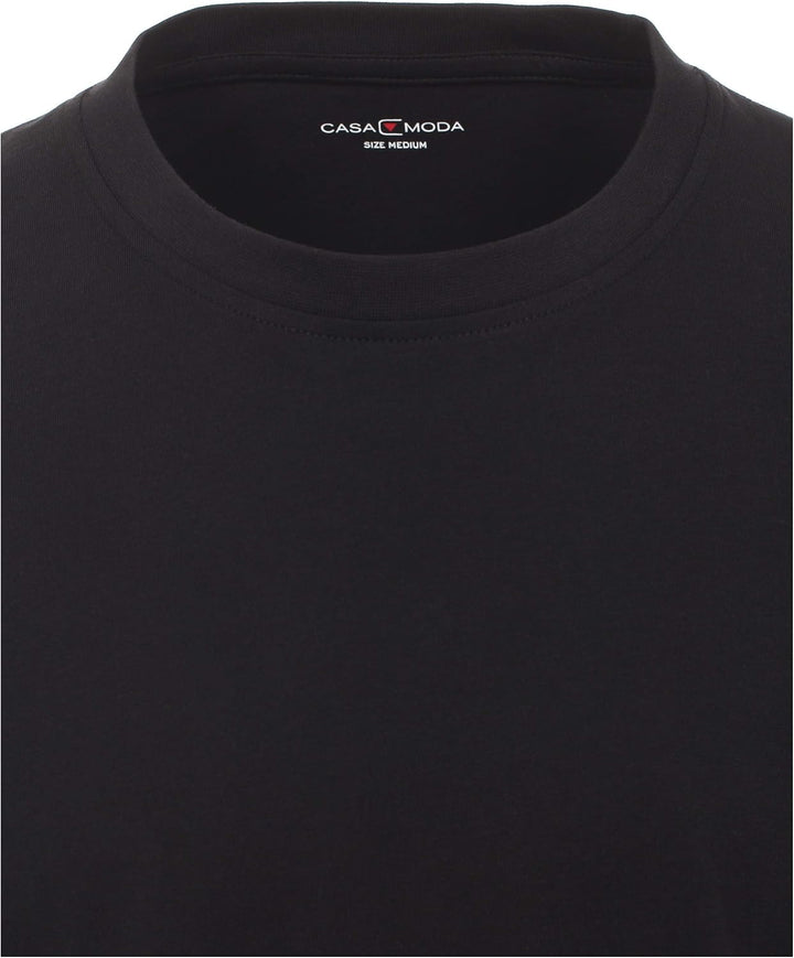 CasaModa Herren T-Shirt Halbarm Doppelpack 092500 Besonders pflegeleicht XL Schwarz, XL Schwarz