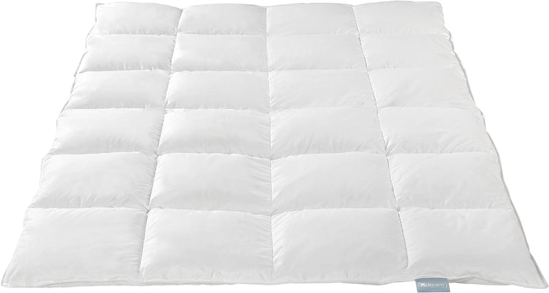 XDREAM Nature Essential Daunendecke warme Winterdecke | aus neuen weissen Daunen und Federn | Füllge