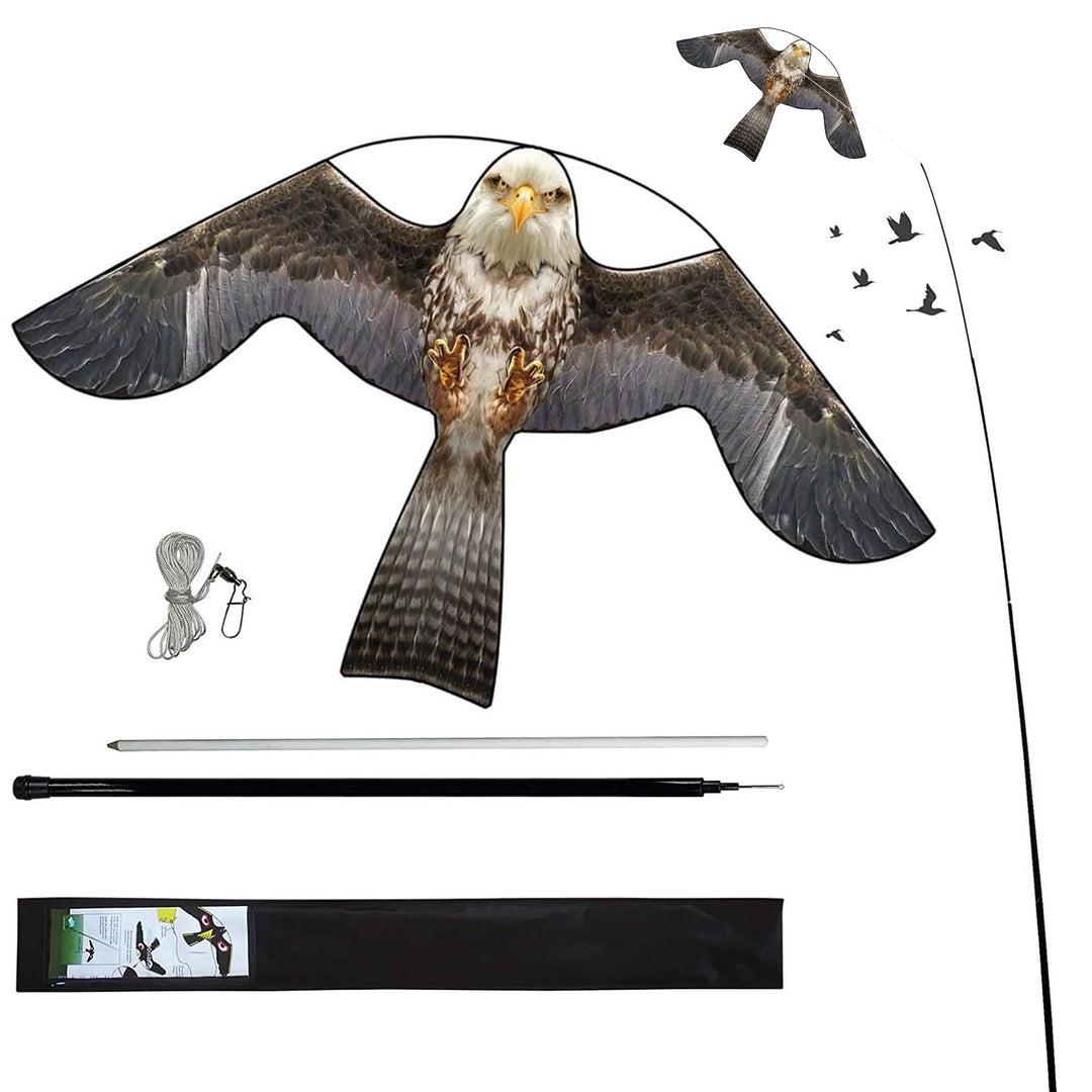 Flyonte Vogelschutz-Teleskop-Vogelscheuchen-Stil B-Drachen mit 4m ausziehbarer Stange Vogelabwehr-Dr