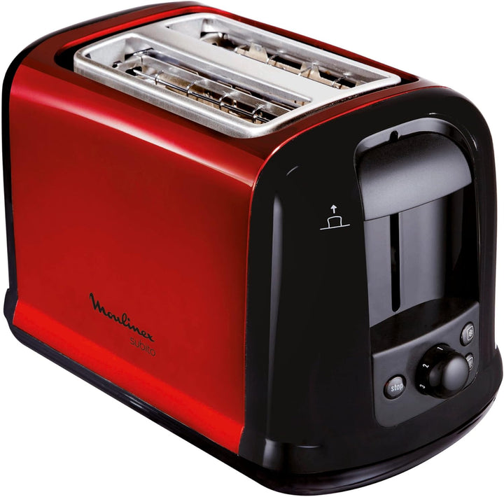 Moulinex Subito BY540510 Red Kettle / Edelstahl & LT261D Toaster Subito, rot metallic,Rot, Schwarz B