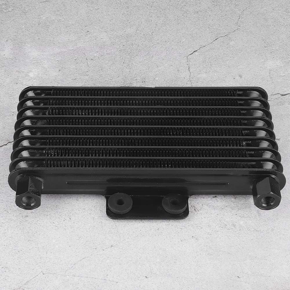Motorölkühler, Universal 8-reihig Schwarz Motorölkühler Kühler für 125-250CC Motorrad Dirt Bike ATV