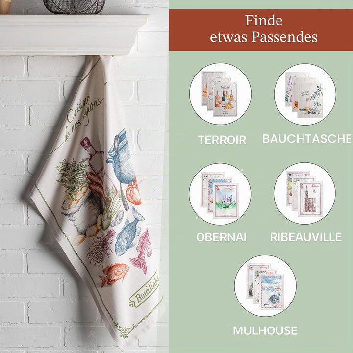 Maison d' Hermine Gastronomie Geschirrtücher, 100 % Baumwolle, Mehrzweck-Küchentuch, weich, saugfähi