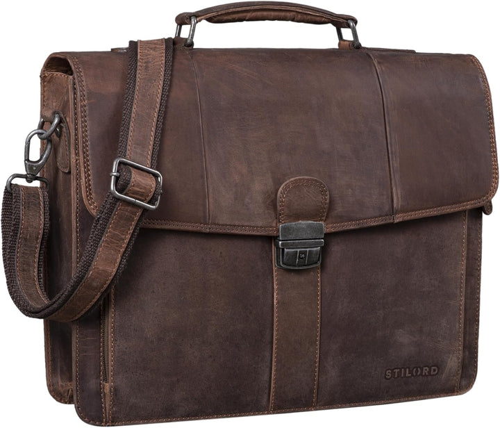 STILORD 'Havanna' Leder Businesstasche A4 Gross Klassische Aktentasche Arbeitstasche Abnehmbarer Sch
