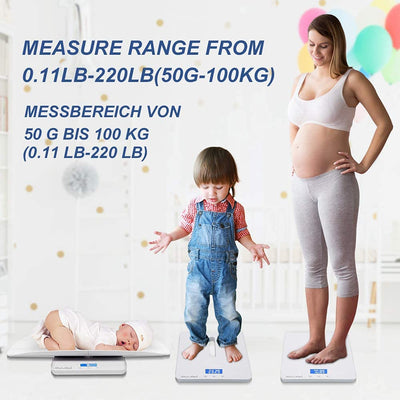 Babywaage Digital 50g bis 100Kg | Kinder-Waage, Baby-Waage | Säuglingswaage, Stillwaage Baby - mit H