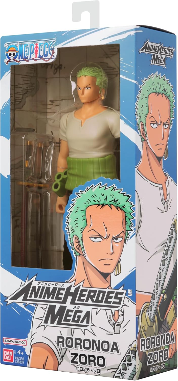 ANIME HEROES Mega – One Piece – Roronoa Zoro Actionfigur, 30,5 cm Einteiler Mega - Roronoa Zoro, Ein