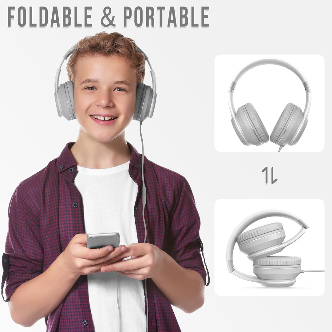 RockPapa L22 Kinder kopfhörer, Kabel Kopfhörer für Kinder, 3,5 mm Aux Jack, Verstellbares Stirnband
