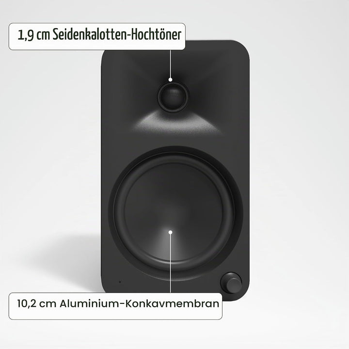 Kanto ORA4 140W Powered Reference Speakers with Bluetooth 5.0 and USB-C Input | 4” Woofers | Bi-Ampl