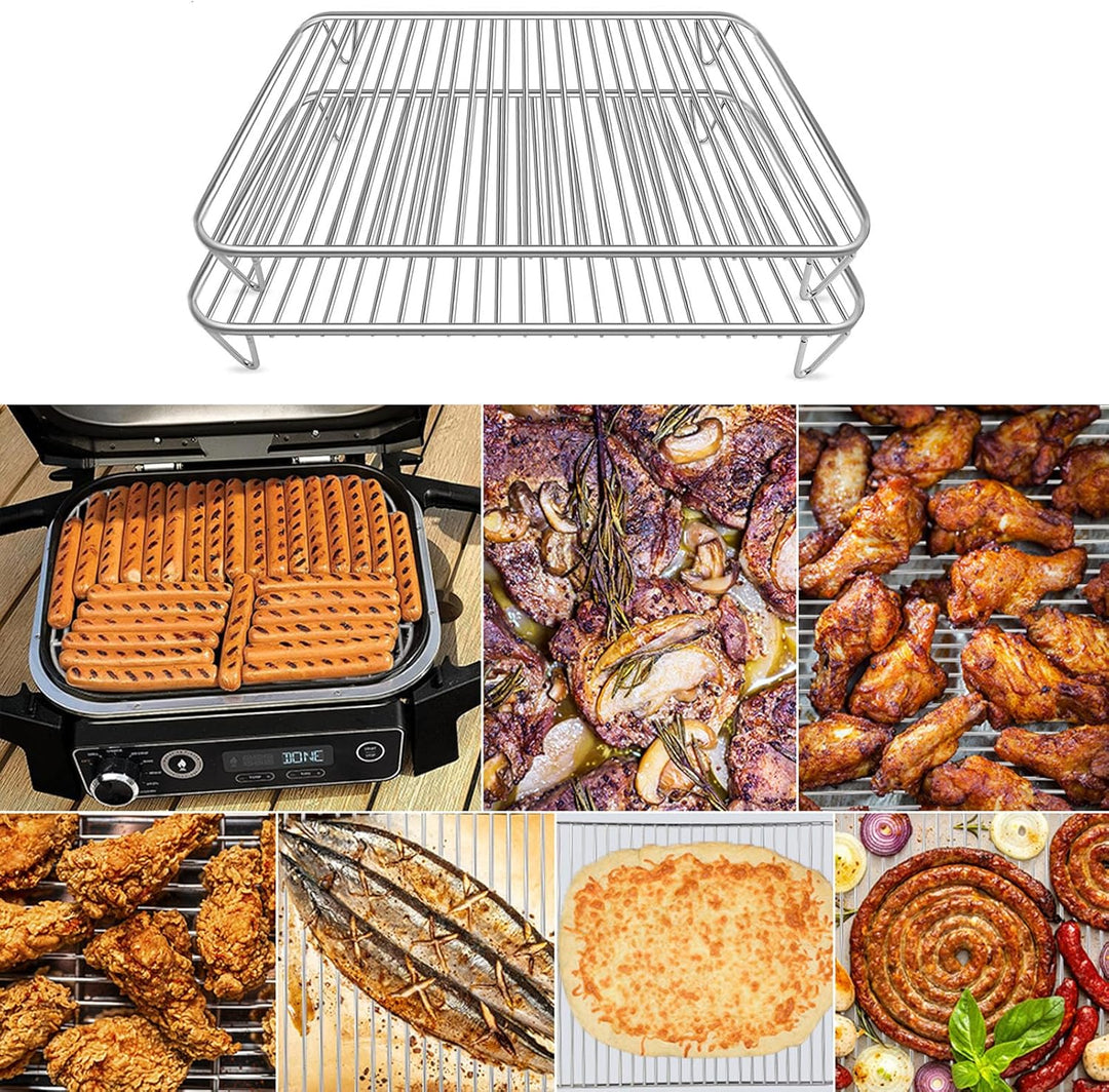 2 Stück Grillrost Edelstahl für Ninja Woodfire Elektrogrill & Smoker, Grill Zubehör Kompatibel mit N